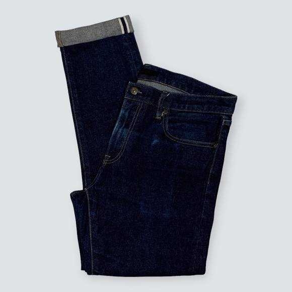 UNIQLO Slim Straight Mid Rise Kaihara Mill Selvedge Jeans Size 33x31 in EUC - Picture 10 of 14